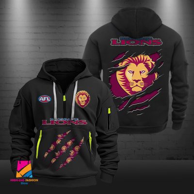 AFL Brisbane Lions Half-zip Hoodie Gift For Fans