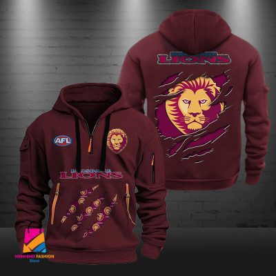 AFL Brisbane Lions Half-zip Hoodie Gift For Fans