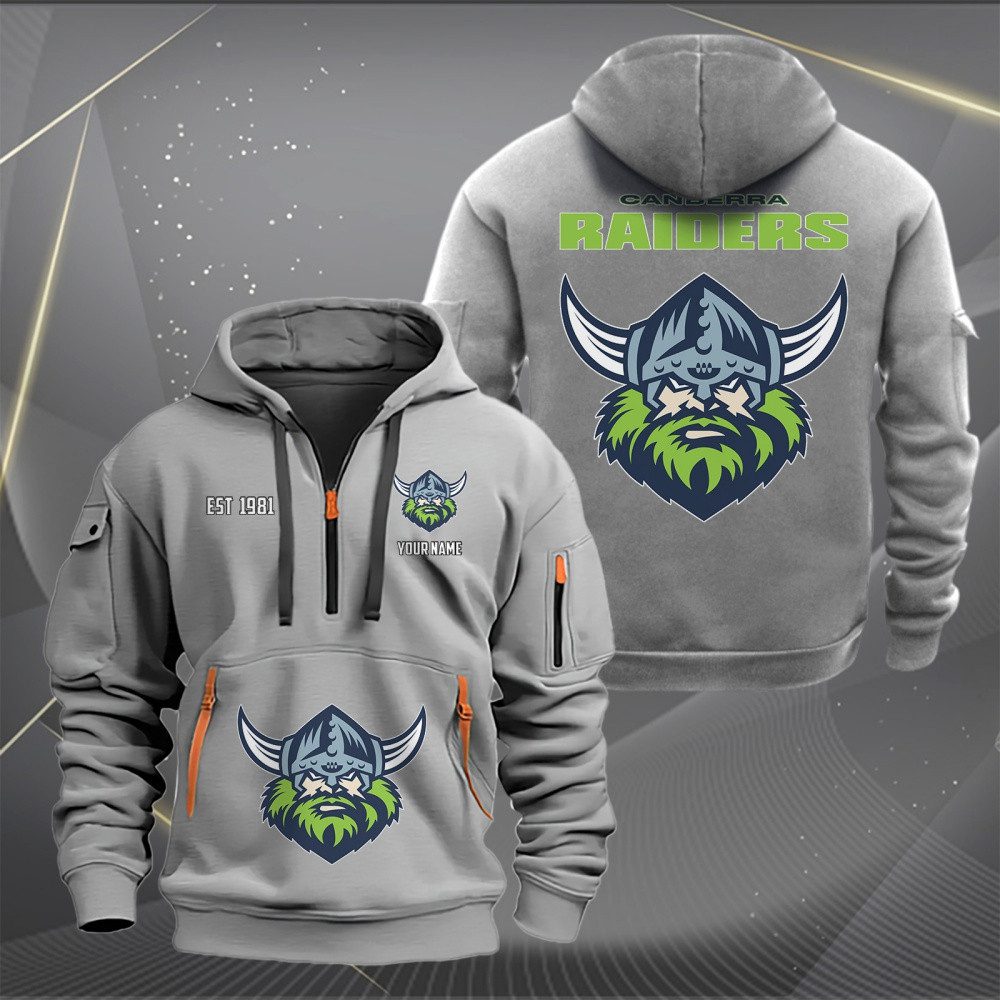 NRL Canberra Raiders Personalized Half-zip Hoodie Gift For Fans NRL Canberra Raiders Personalized Half-zip Hoodie Gift For Fans