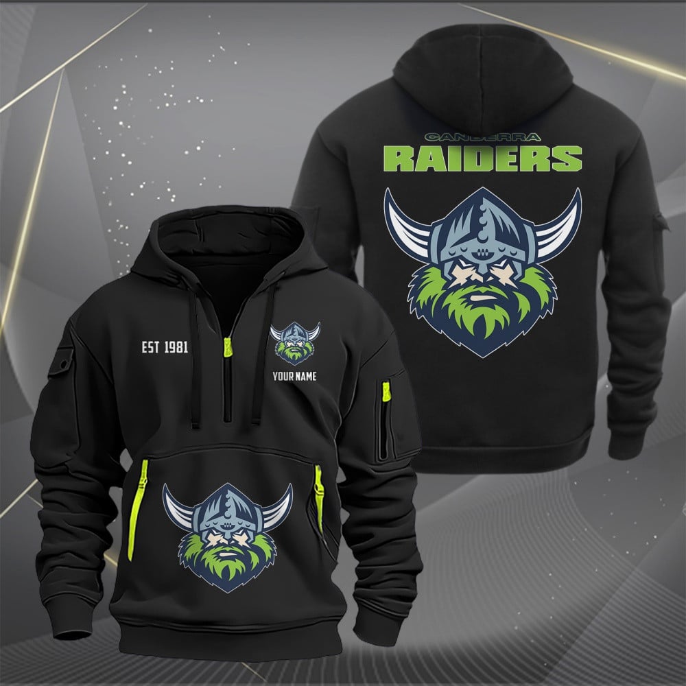 NRL Canberra Raiders Personalized Half-zip Hoodie Gift For Fans NRL Canberra Raiders Personalized Half-zip Hoodie Gift For Fans