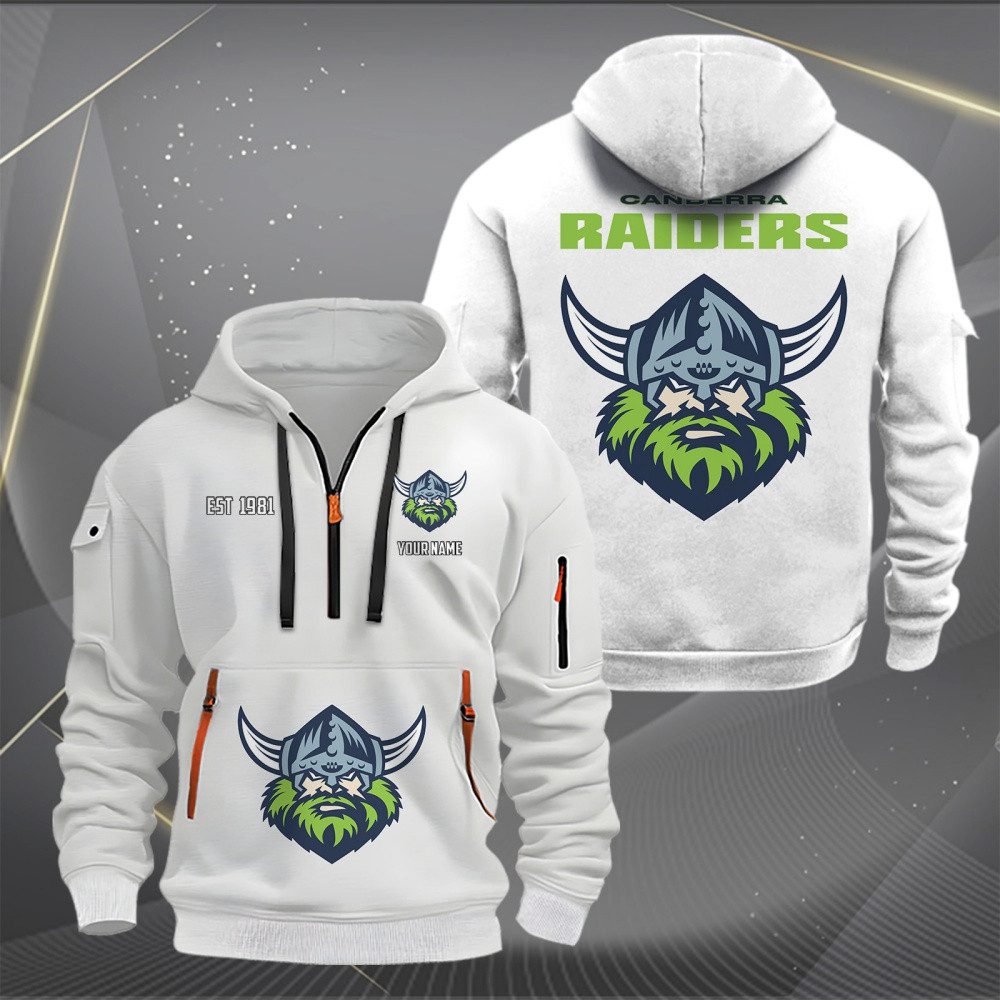 NRL Canberra Raiders Personalized Half-zip Hoodie Gift For Fans NRL Canberra Raiders Personalized Half-zip Hoodie Gift For Fans