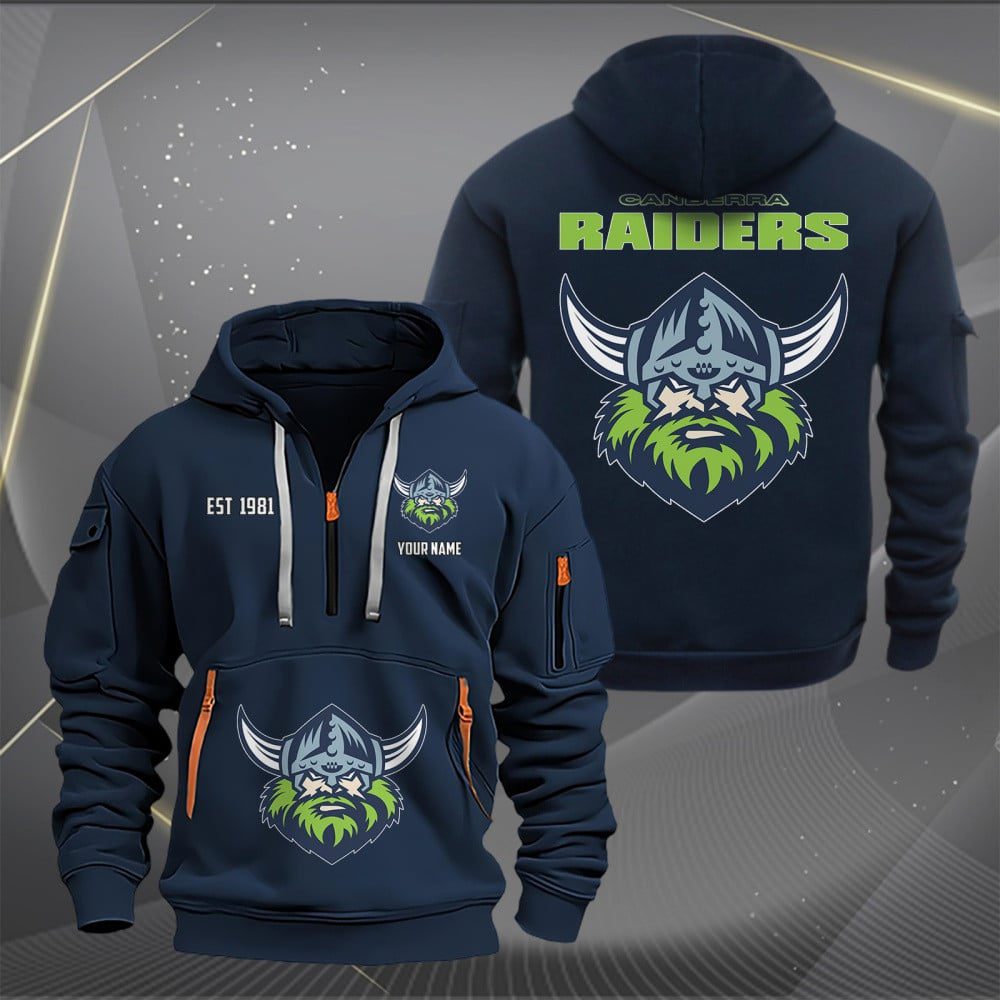 NRL Canberra Raiders Personalized Half-zip Hoodie Gift For Fans NRL Canberra Raiders Personalized Half-zip Hoodie Gift For Fans