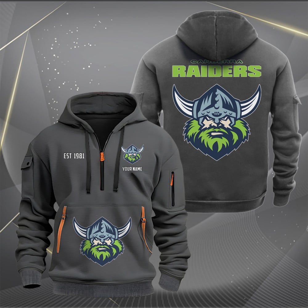 NRL Canberra Raiders Personalized Half-zip Hoodie Gift For Fans NRL Canberra Raiders Personalized Half-zip Hoodie Gift For Fans