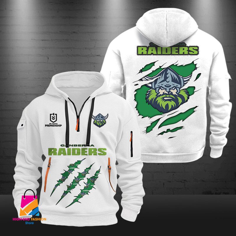 NRL Canberra Raiders Half-zip Hoodie Gift For Fans NRL Canberra Raiders Half-zip Hoodie Gift For Fans