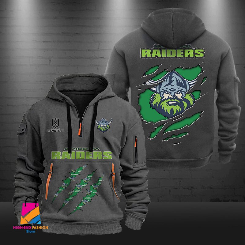 NRL Canberra Raiders Half-zip Hoodie Gift For Fans NRL Canberra Raiders Half-zip Hoodie Gift For Fans