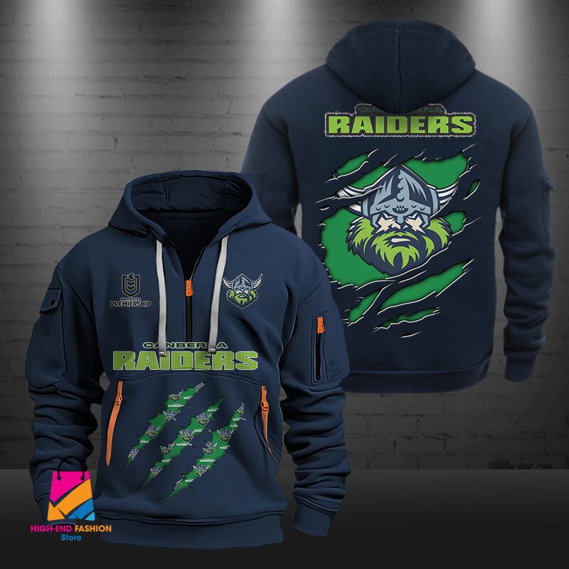 NRL Canberra Raiders Half-zip Hoodie Gift For Fans NRL Canberra Raiders Half-zip Hoodie Gift For Fans