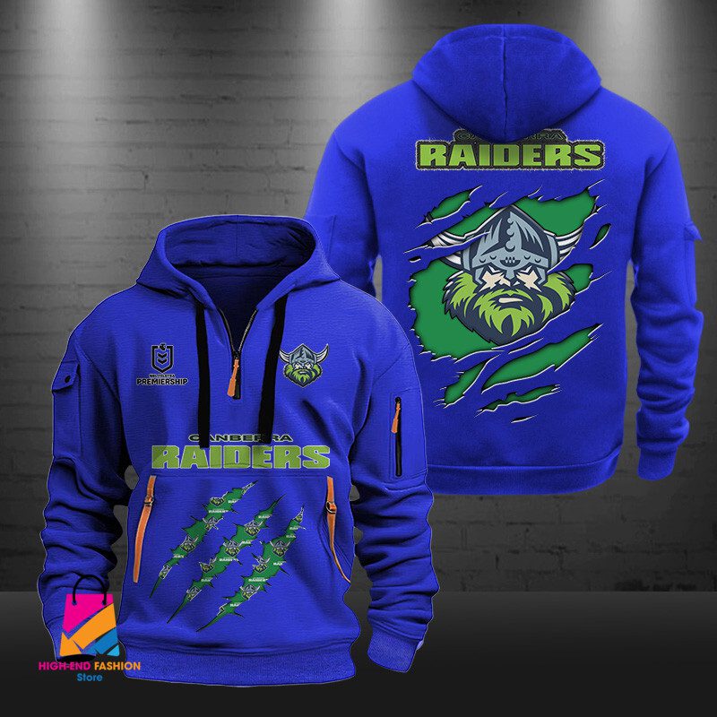 NRL Canberra Raiders Half-zip Hoodie Gift For Fans NRL Canberra Raiders Half-zip Hoodie Gift For Fans
