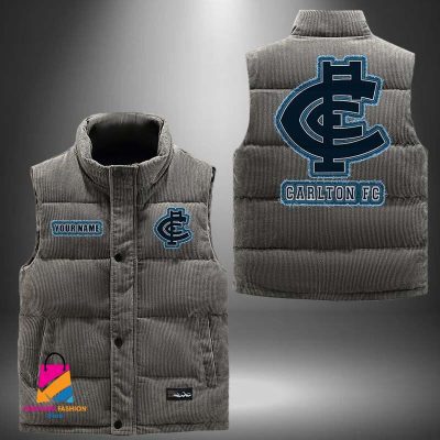 AFL Carlton Football Personalized Style Sleeveless Puffer Jacket Gift For Fans