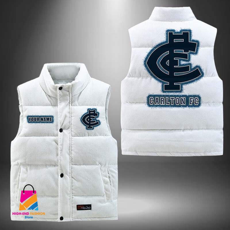 AFL Carlton Football Personalized Style Sleeveless Puffer Jacket Gift For Fans AFL Carlton Football Personalized Style Sleeveless Puffer Jacket Gift For Fans