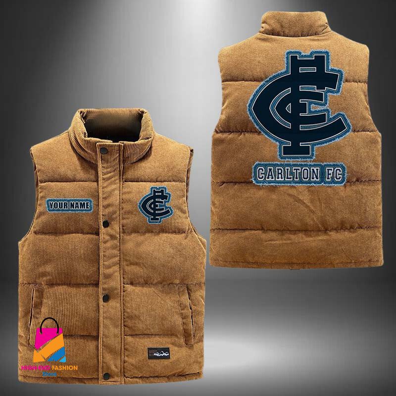 AFL Carlton Football Personalized Style Sleeveless Puffer Jacket Gift For Fans AFL Carlton Football Personalized Style Sleeveless Puffer Jacket Gift For Fans