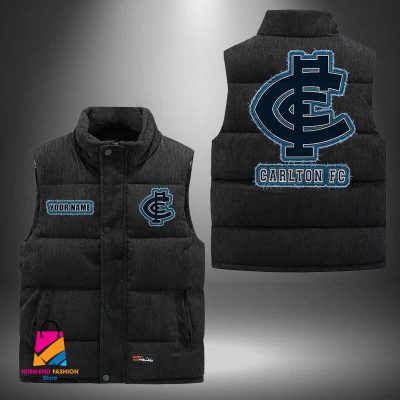 AFL Carlton Football Personalized Style Sleeveless Puffer Jacket Gift For Fans