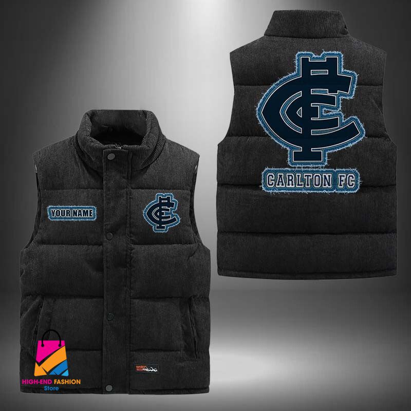 AFL Carlton Football Personalized Style Sleeveless Puffer Jacket Gift For Fans AFL Carlton Football Personalized Style Sleeveless Puffer Jacket Gift For Fans