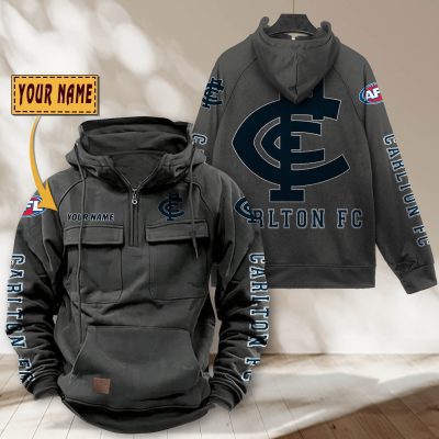 AFL Carlton Personalized Tactical Half-zip Hoodie Gift For Fans