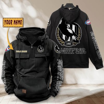 AFL Collingwood Personalized Half-zip Hoodie Gift For Fans