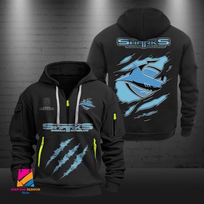 NRL Cronulla-Sutherland Sharks Half-zip Hoodie Gift For Fans