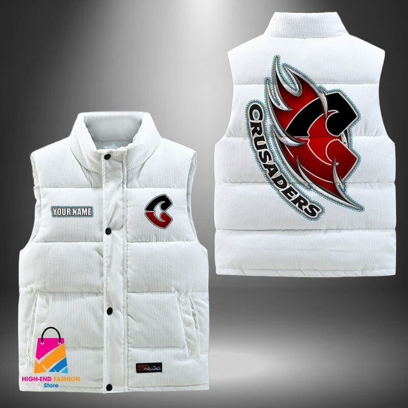 Super Rugby Crusaders Personalized Style Sleeveless Puffer Jacket Gift For Fans Super Rugby Crusaders Personalized Style Sleeveless Puffer Jacket Gift For Fans