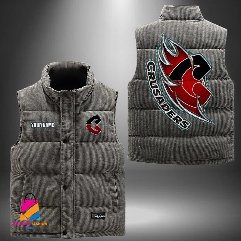 Super Rugby Crusaders Personalized Style Sleeveless Puffer Jacket Gift For Fans Super Rugby Crusaders Personalized Style Sleeveless Puffer Jacket Gift For Fans