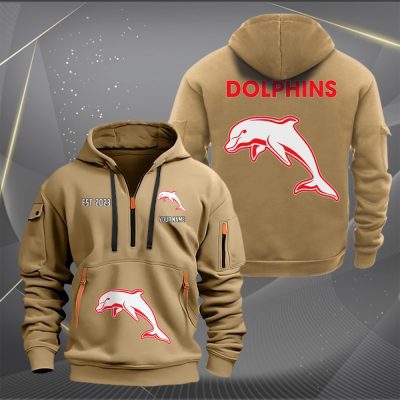 NRL Dolphins Personalized Half-zip Hoodie Gift For Fans
