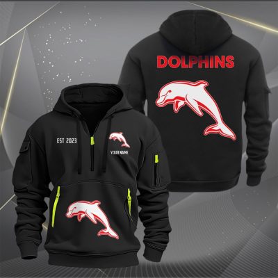 NRL Dolphins Personalized Half-zip Hoodie Gift For Fans