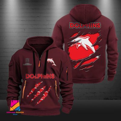 NRL Dolphins Half-zip Hoodie Gift For Fans