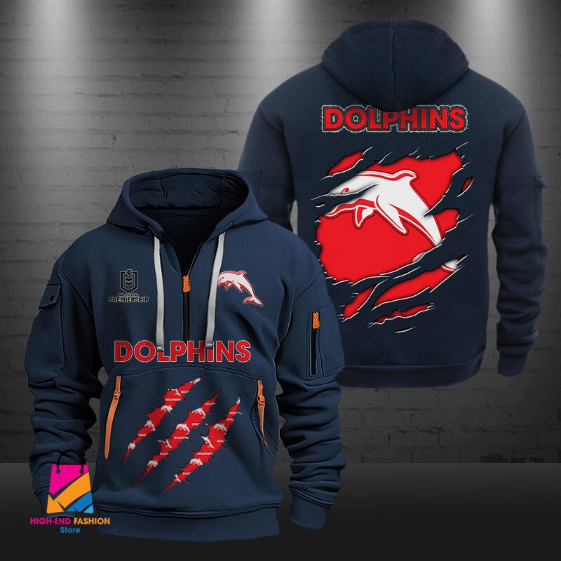 NRL Dolphins Half-zip Hoodie Gift For Fans NRL Dolphins Half-zip Hoodie Gift For Fans