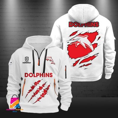 NRL Dolphins Half-zip Hoodie Gift For Fans