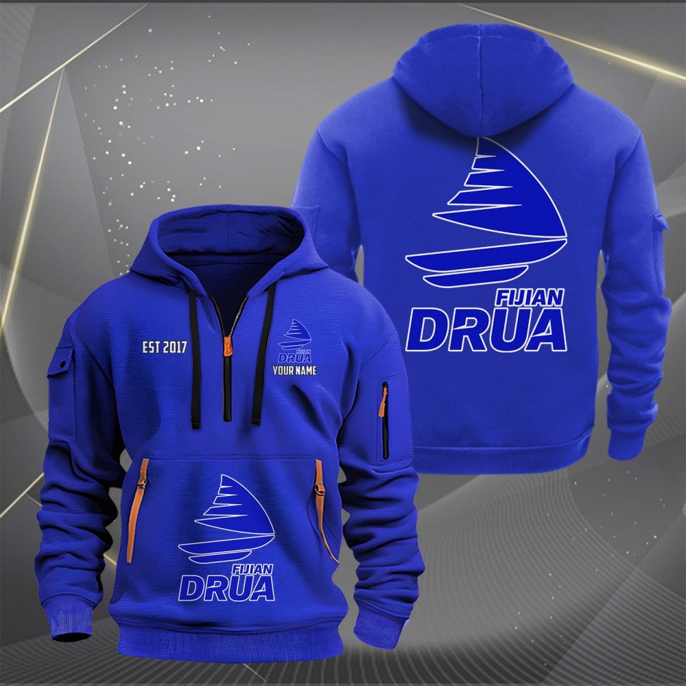 Super Rugby Fijian Drua Personalized Half-zip Hoodie Gift For Fans Super Rugby Fijian Drua Personalized Half-zip Hoodie Gift For Fans