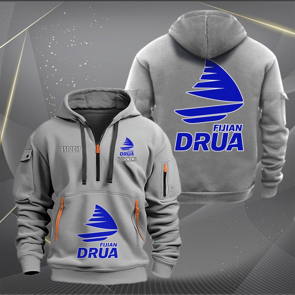 Super Rugby Fijian Drua Personalized Half-zip Hoodie Gift For Fans Super Rugby Fijian Drua Personalized Half-zip Hoodie Gift For Fans