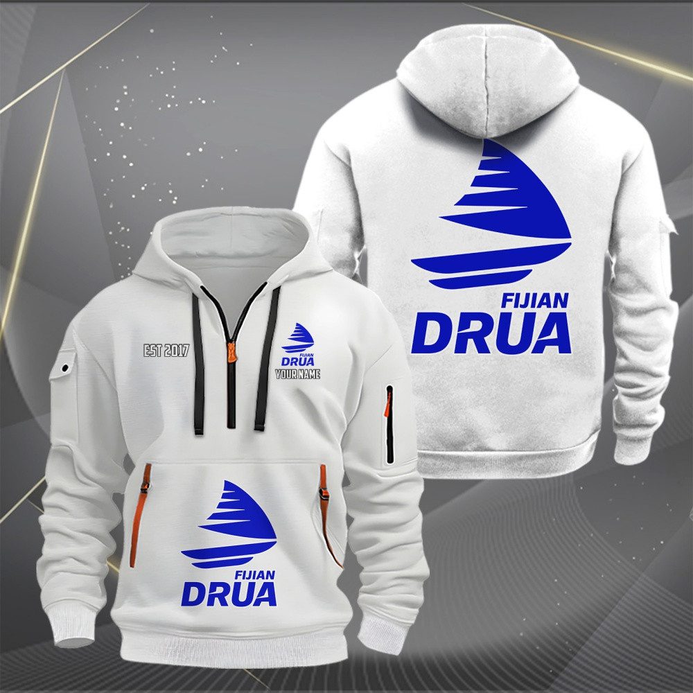 Super Rugby Fijian Drua Personalized Half-zip Hoodie Gift For Fans Super Rugby Fijian Drua Personalized Half-zip Hoodie Gift For Fans