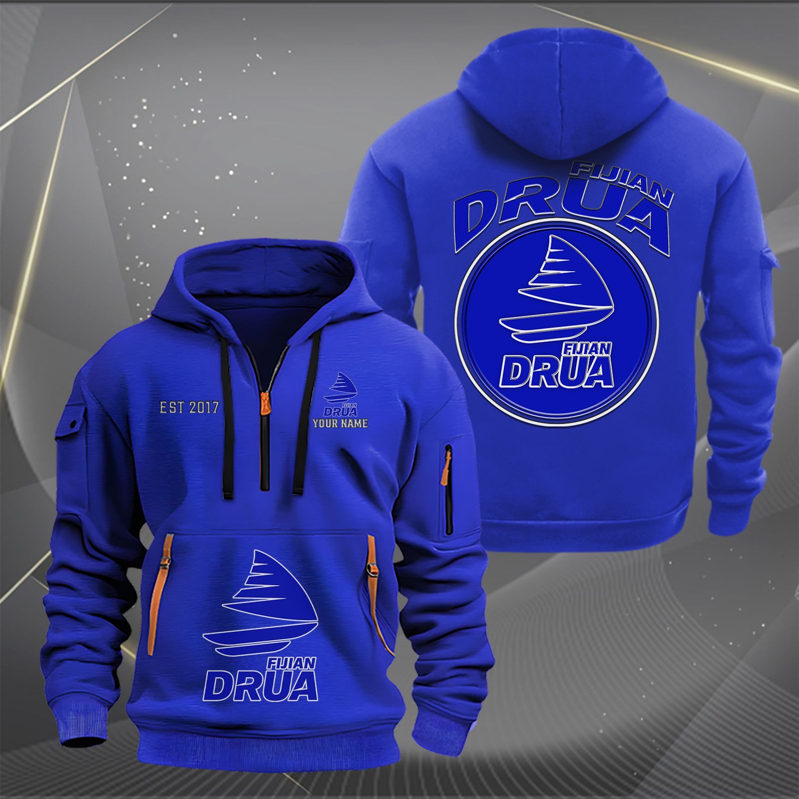 Super Rugby Fijian Drua Personalized Half-zip Hoodie Gift For Fans Super Rugby Fijian Drua Personalized Half-zip Hoodie Gift For Fans