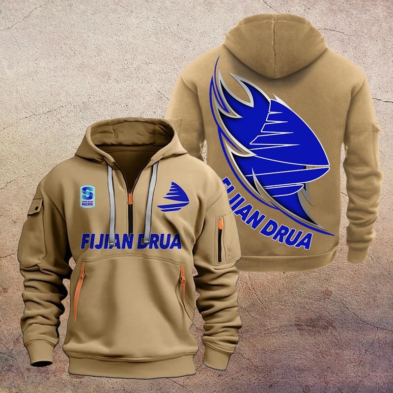Super Rugby Fijian Drua Half-zip Hoodie Gift For Fans Super Rugby Fijian Drua Half-zip Hoodie Gift For Fans