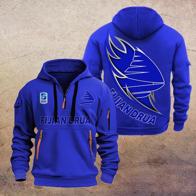 Super Rugby Fijian Drua Half-zip Hoodie Gift For Fans Super Rugby Fijian Drua Half-zip Hoodie Gift For Fans