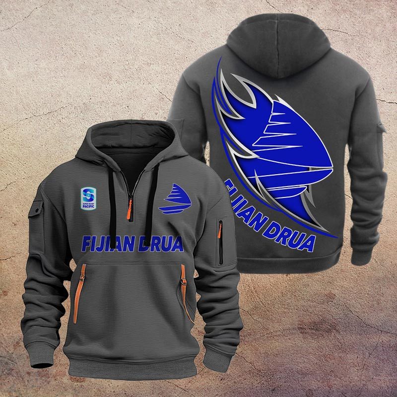 Super Rugby Fijian Drua Half-zip Hoodie Gift For Fans Super Rugby Fijian Drua Half-zip Hoodie Gift For Fans