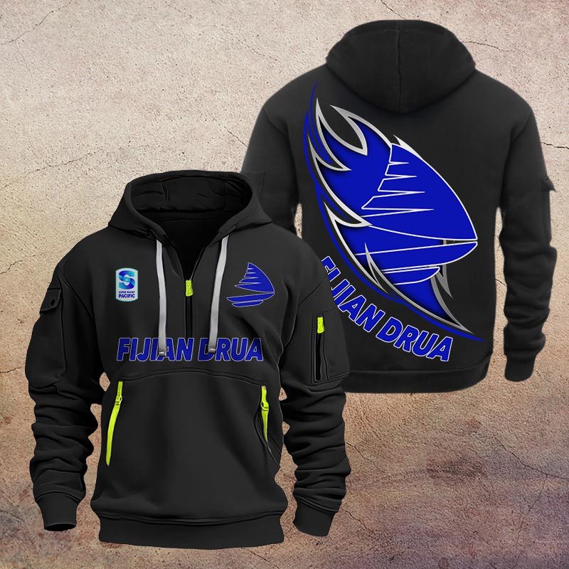 Super Rugby Fijian Drua Half-zip Hoodie Gift For Fans Super Rugby Fijian Drua Half-zip Hoodie Gift For Fans