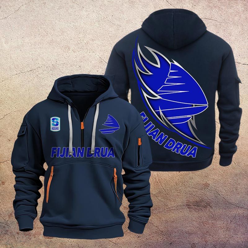 Super Rugby Fijian Drua Half-zip Hoodie Gift For Fans Super Rugby Fijian Drua Half-zip Hoodie Gift For Fans