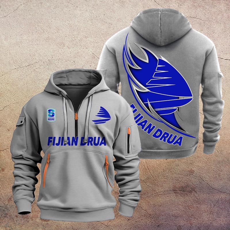 Super Rugby Fijian Drua Half-zip Hoodie Gift For Fans Super Rugby Fijian Drua Half-zip Hoodie Gift For Fans
