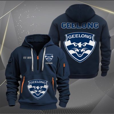 AFL Geelong Cats Personalized Half-zip Hoodie Gift For Fans
