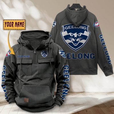AFL Geelong Cats Personalized Tactical Half-zip Hoodie Gift For Fans