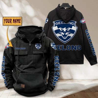 AFL Geelong Cats Personalized Tactical Half-zip Hoodie Gift For Fans