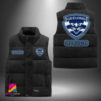 AFL Geelong Football Personalized Style Sleeveless Puffer Jacket Gift For Fans