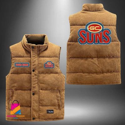AFL Gold Coast Suns Personalized Style Sleeveless Puffer Jacket Gift For Fans