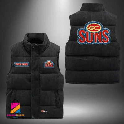 AFL Gold Coast Suns Personalized Style Sleeveless Puffer Jacket Gift For Fans