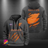 AFL Greater Western Sydney Giants Half-zip Hoodie Gift For Fans