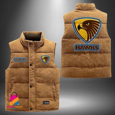 AFL Hawthorn Football Personalized Style Sleeveless Puffer Jacket Gift For Fans