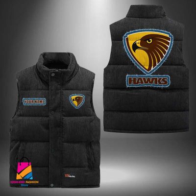AFL Hawthorn Football Personalized Style Sleeveless Puffer Jacket Gift For Fans