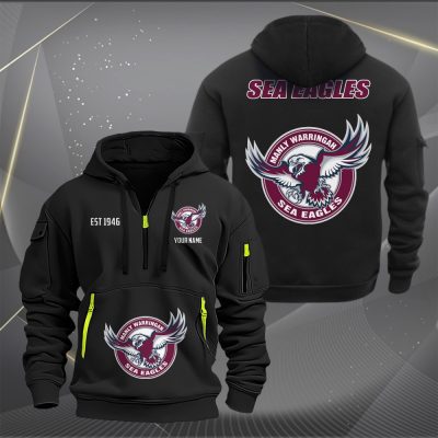 NRL Manly Warringah Sea Eagles Personalized Half-zip Hoodie Gift For Fans