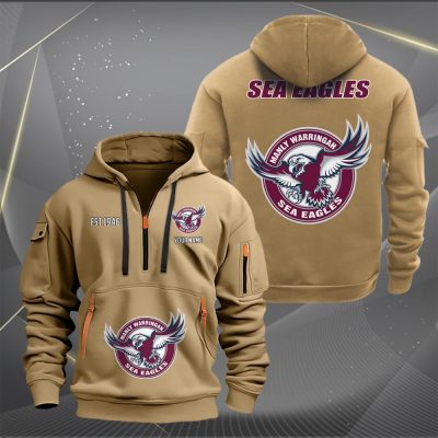 NRL Manly Warringah Sea Eagles Personalized Half-zip Hoodie Gift For Fans