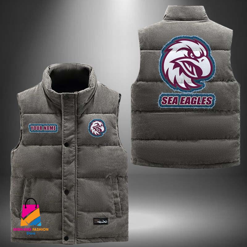NRL Manly Warringah Sea Eagles Personalized Style Sleeveless Puffer Jacket Gift For Fans NRL Manly Warringah Sea Eagles Personalized Style Sleeveless Puffer Jacket Gift For Fans