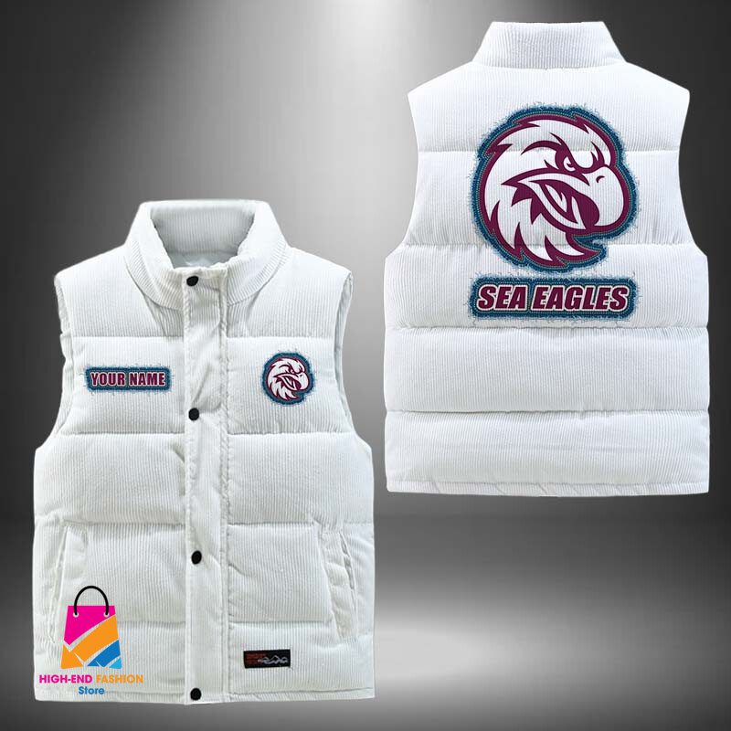 NRL Manly Warringah Sea Eagles Personalized Style Sleeveless Puffer Jacket Gift For Fans NRL Manly Warringah Sea Eagles Personalized Style Sleeveless Puffer Jacket Gift For Fans