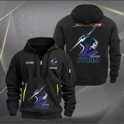 NRL Melbourne Storm Personalized Half-zip Hoodie Gift For Fans